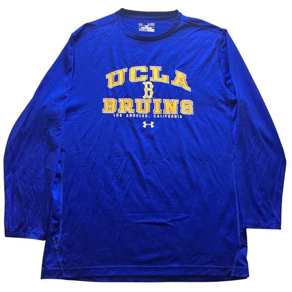 UCLA Bruins Shirt‎ Mens Extra Large Blue Spell Out NCAA Athleisure Under Armour - Picture 1 of 8